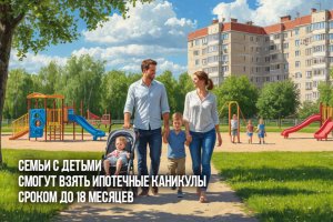 Семьи с детьми смогут взять ипотечные каникулы сроком до 18 месяцев