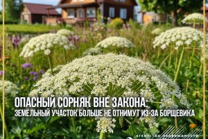ОПАСНЫЙ СОРНЯК ВНЕ ЗАКОНА: ЗЕМЕЛЬНЫЙ УЧАСТОК БОЛЬШЕ НЕ ОТНИМУТ ИЗ-ЗА БОРЩЕВИКА